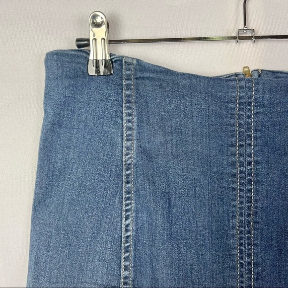Free People Modern Femme Blue Denim Mini Skirt 12 - Picture 4 of 5